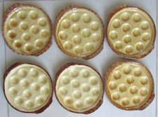 Ensemble de 6 assiettes à escargots 12 trous porcelaine Gien France ø 19,5 cm