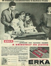 publicité Advertising 0521  1959  Erka  machine a tricoter sélécteur points