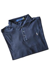 Polo Ralph Lauren Homme XL Classic Fit Noir Manches Longues Coton 100% Logo Cava