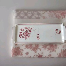 Niderviller plat à cake en faïence décor floral peint et filets