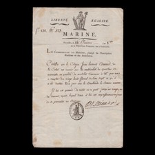1800 - MARINE - MARSEILLE - CERTIFICAT DE MATELOT TIMONIER