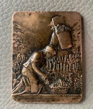Les vendanges plaquette en bronze de F. Rasumny