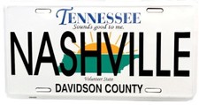 PLAQUE DE VOITURE AMERICAINE-NASHVILLE -TENNESSEE- NEUVE-DECO USA / VINTAGE