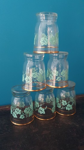 Lot verres décor feuille - lot, 6