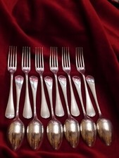 Ménagère  Christofle 6 Couverts et une Louche en Métal Argenté  Art Nouveau