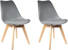 Lot de 2 Chaises Scandinave Coque PP avec Coussin