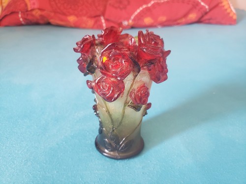 Vase art déco rose passion - déco,
