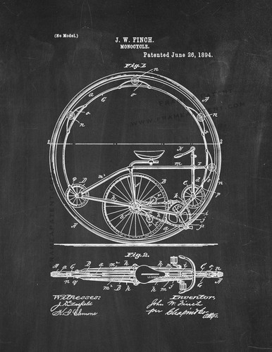 Monocycle patent print - patent,