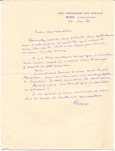 Lettre autographe eugene - autographe, d'eugene