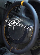 Pour Peugeot 307 Couvre Volant En Cuir Noir D'origine + Sangle Jaune 2001-08