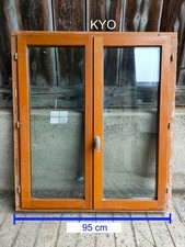 Fenêtre en bois massif 95x107 cm, double vitrage, 2 battants - Très bon état