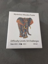 Puzzle Bois Forme Irrégulière Elephant Adulte Grands Enfants Format A4