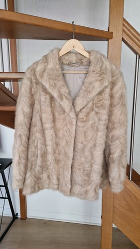 Manteau veste vison beige - manteau, en