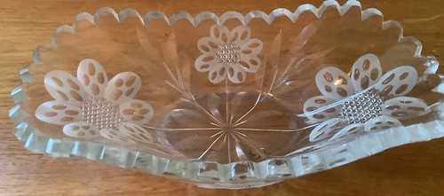 Heavy cut crystal relish - crystal, dish