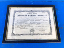 Ancien cadre photo en bois Napoléon 3 avec vitre et diplome début 20ème