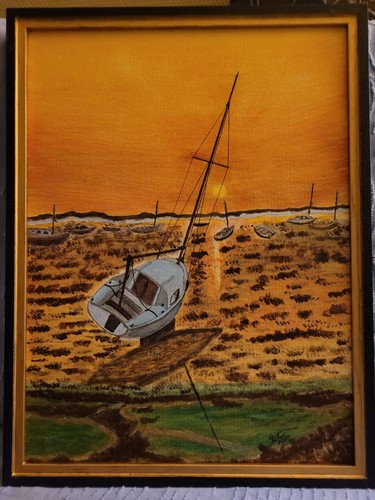 Peinture acrylique sur carton - sur,