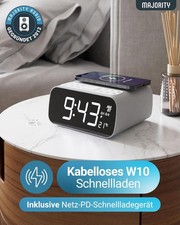 Radio-réveil Bluetooth, station de charge, thermomètre, dimmable, Majority Da...