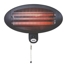 Chauffage de terrasse 2000 W quartz montage mural avec cordelette résistant a...