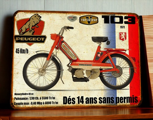 Plaque métal peugeot - métal, 103