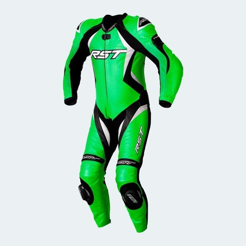 Combinaison moto cuir - cuir, vert