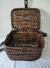 Ancien panier de pêche à truites en osier Vintage 27 x 19cm par 20cm de haut