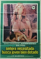 "FEMME MARIÉE CHERCHE JEUNE HOMME SEUL" Affiche espagnole 1979 (Lynn ENDERSSON)