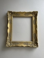 Cadre Ancien Doré à Décor Floral Style Louis XV Moulures en Relief Début XX ème