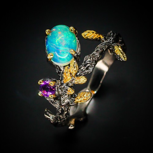 Bague argent opale - bague,
