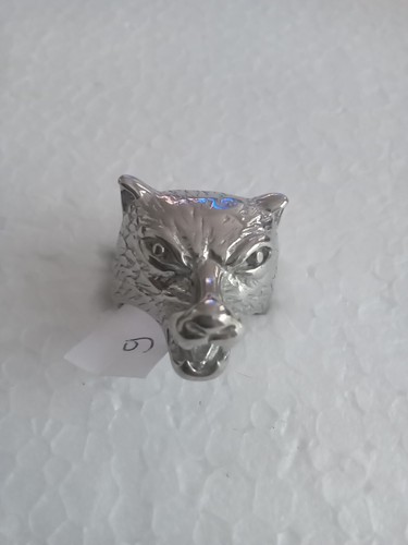 Bague tête loup argenté - loup,