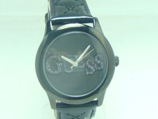 Guess Watch Stainless Steel Black case and dial with Leather band for women 
