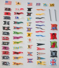 Playmobil - Pièce de rechange - Drapeaux mâts médiévaux pirate- T5-