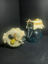 2 Bocaux 210ml BARMIOLI Style Le Parfait Recouverts D Un Décor Barbotine