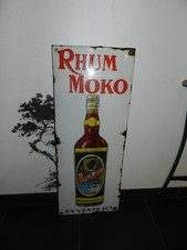Ancienne plaque en tôle émaillée EAS publicité RHUM MOKO