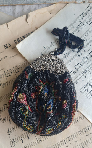 Ancien sac bel aumoniere en - de,