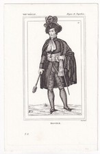 Gravure XIXe Massier Costume