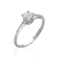 Bague solitaire femme - argent