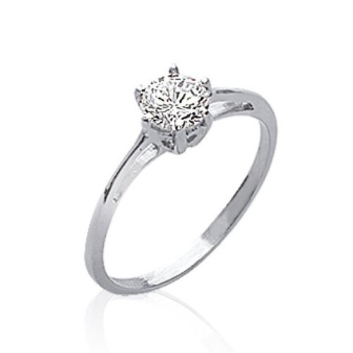 Bague solitaire femme - -, argent