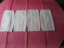 4 masques de protection blancs avec élastiques 100 % coton réutilisables et lava