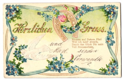 Carte postale gaufrée - , en