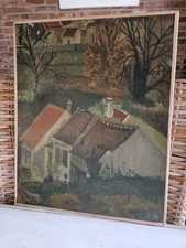 Tableau Huile Sur Toile Non Signé Paysagisme Impressionisme Ecole Régionale 1930