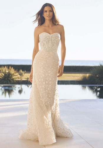 Pronovias ivory strapless lace - strapless,