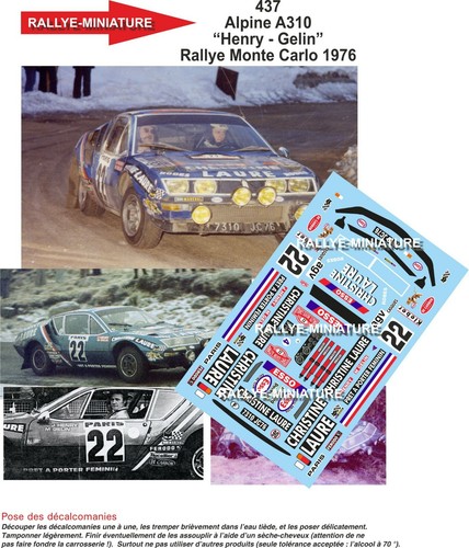 Decals ref 0437 - 1/24, alpine