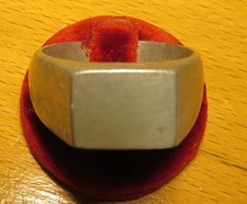 BAGUE de POILU plateau muet à graver - Taille:  64  Artisanat de tranchée 14-18