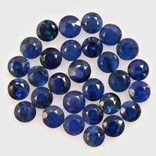 Vente en Lot De 5mm Rond Facette Saphir Naturel Bleu Desseré Calibré Gemme