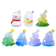  7 pièces Miniatures de noël maisons de Village de noël ornements Micro paysage