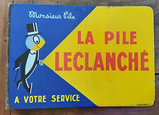 Ancienne plaque émaillée double face LA PILE LECLANCHE 38x54cm EAS