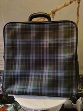 Sac Valise Vintage British Swiss Made Fabrication Suisse cuir Tissu et Laiton...