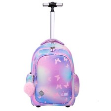 ST.RIGHT Sac À Roulettes Grand Papillons Roses École Primaire Collège Fille