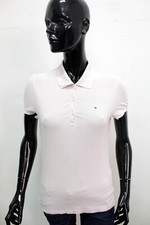 Polo Tommy Hilfiger Femme Taille M Coton Rose T-Shirt Jersey Femme Manche Courte