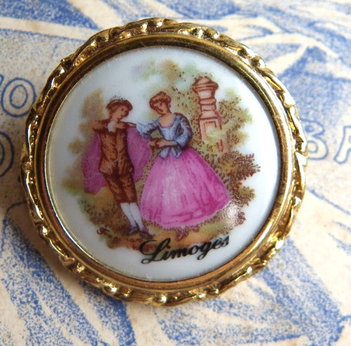 Broche vintage porcelaine - vintage,